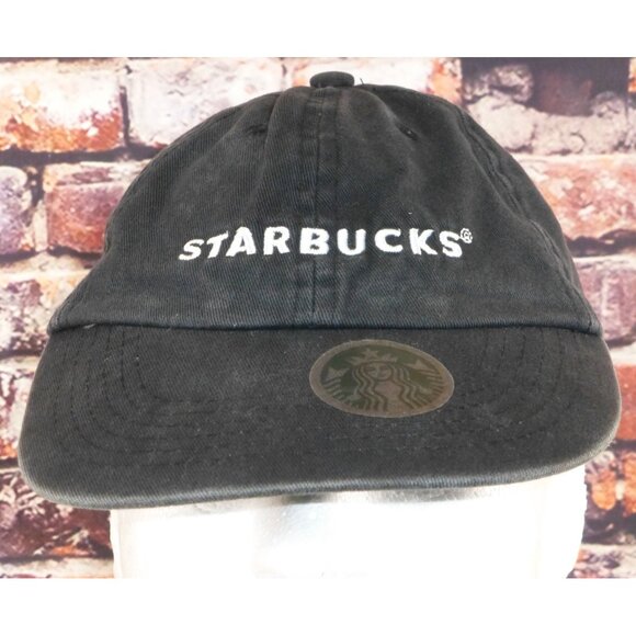 Starbucks Employee Black Adjustable Baseball Cap 100% Cotton Embroidered Logo St - Picture 1 of 7